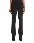 Seamed Straight-leg Pants, Black