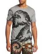 Men's Panther-print Crewneck T-shirt