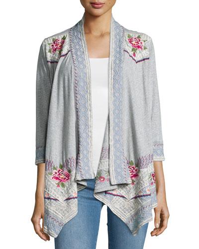 Sabine 3/4-sleeve Jersey Jacket, Gray