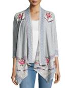 Sabine 3/4-sleeve Jersey Jacket, Gray