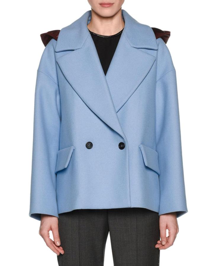 Oversized Double-breasted Hooded Jacket