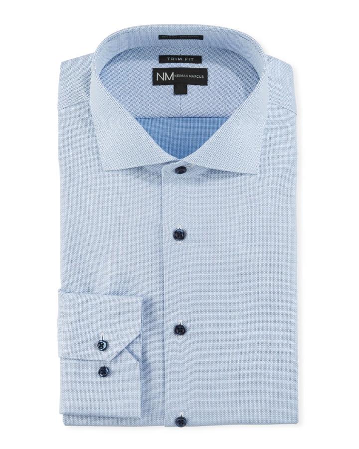 Men's Regular Finish Trim Fit Dobby Dress