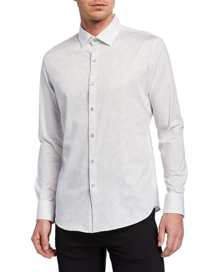 Men's Floral-print Button Front