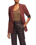 Peak Lapel Monili Pocket Wool-blend Blazer