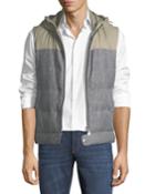 Men's Hooded Colorblocked Quilted Vest