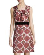 Sleeveless Printed Bow Dress, Kaleidoscope Print/black