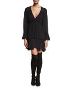 Ashburn Tiered Silk Peasant Dress