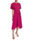 Chiffon Flutter-sleeve High-low
