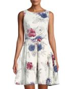 Sleeveless Floral Fit & Flare Dress