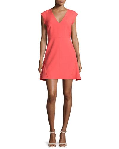 Cap-sleeve Fit-&-flare Dress,