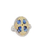 Fleur Over Stone Ring With Sapphire Quartz,