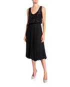 Sequined Tank Dress With Pleated