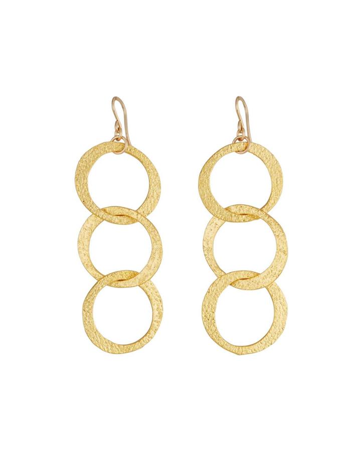 Textured 3-circle Earrings