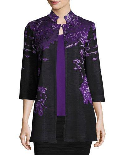 Floral-print High-neck Jacket,