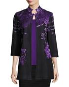Floral-print High-neck Jacket,