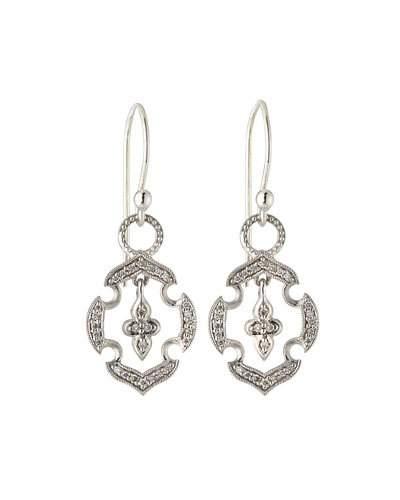 Malta 18k Geometric Diamond Dangle Drop Earrings