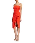 Carmelle Leg Slit Ruffle Dress