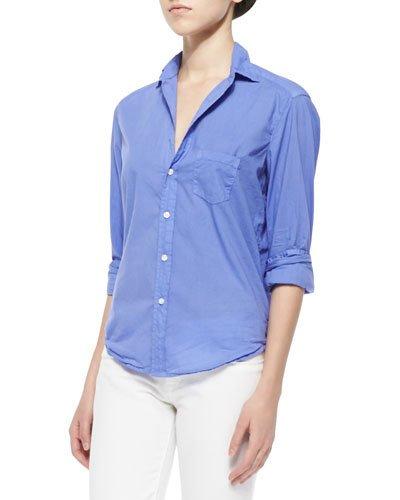 Eileen Long-sleeve Poplin Blouse, Purple