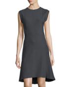 Cap-sleeve Jersey High-low Dress
