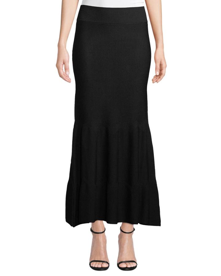 Ribbed-knit Flounce