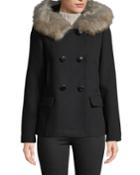 College Girl Hooded Pea Coat