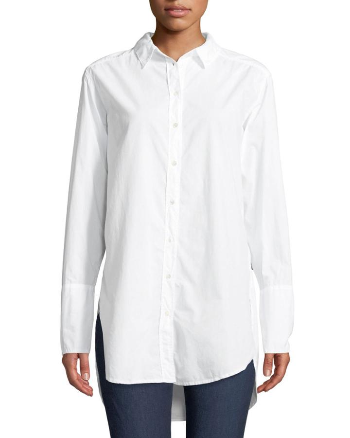 Oversized Poplin Button-down Top