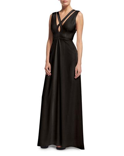 Sleeveless Crisscross A-line Gown