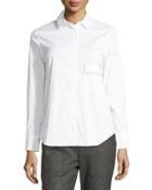 Monili-beaded Poplin Top