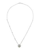 Diamond Flower Pendant Necklace,