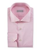 Tonal Herringbone Dress Shirt, Bright Pink