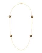 Long Medallion Clover Station Necklace
