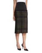 Alysa High-rise Paneled Plisse Lace Midi