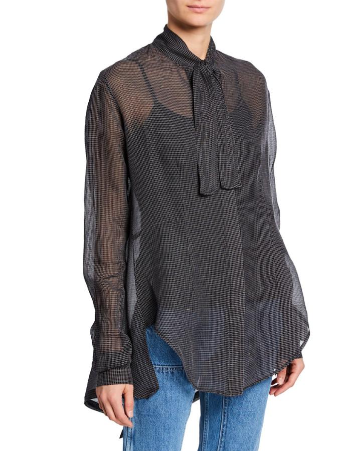 Checkered Button-front Tuxedo
