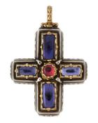 Color Classics Iolite & Tourmaline Cross Pendant Enhancer