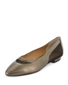 Gena Mesh Inset Flat, Pewter