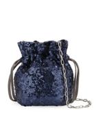 Fallon Sequined Drawstring Crossbody Bag