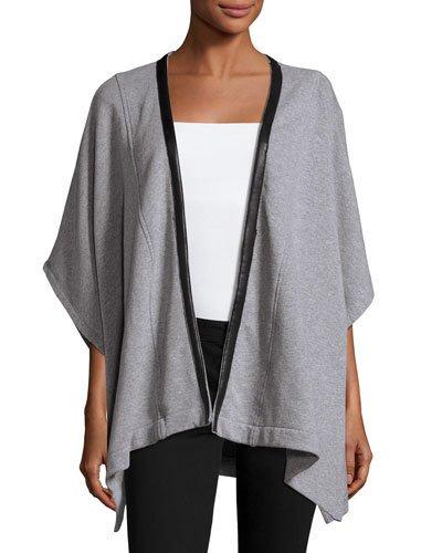 Elizabeth Leather-trim Poncho