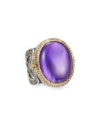 Erato Large Oval Amethyst Doublet Ring,