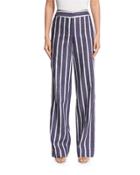 Striped High-waist Wide-leg Trousers