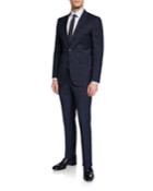 Men's Denim Blue Plaid Two-piece