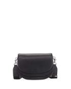 Landon Smooth Leather Saddle Bag, Black