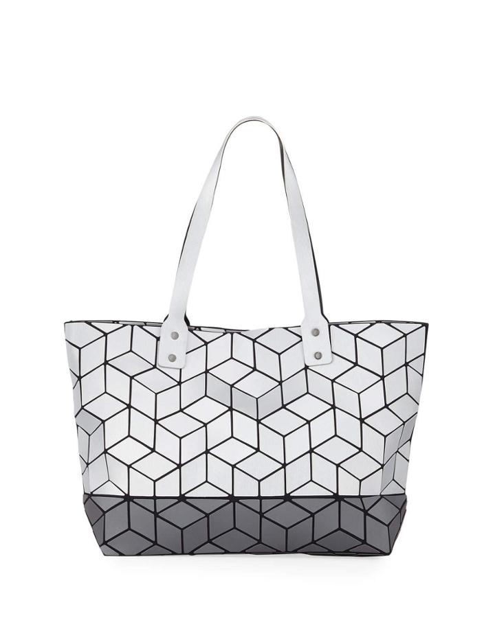 Two-tone Slanted Geometric Tote Bag