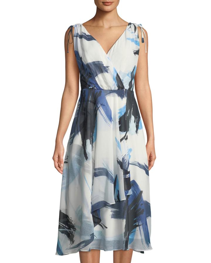 V-neck Tie-shoulder Dress