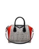 Givenchy Antigona Medium Elaphe Satchel Bag, Multi, Women's, Black/white/orang