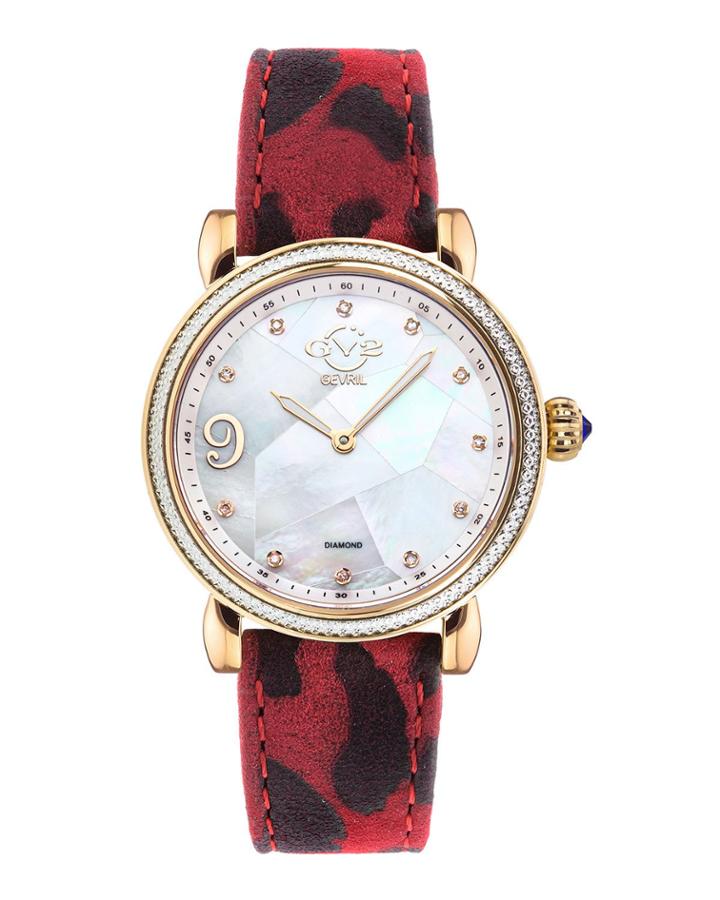 Ravenna Diamond Swiss Watch With Animal-print Suede Italian