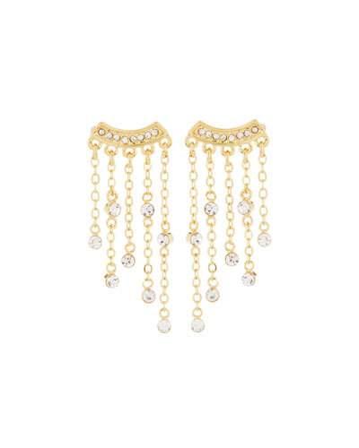 12k Gold-plated Crystal Fringe Drop Earrings