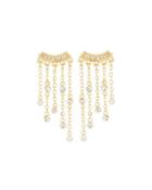 12k Gold-plated Crystal Fringe Drop Earrings