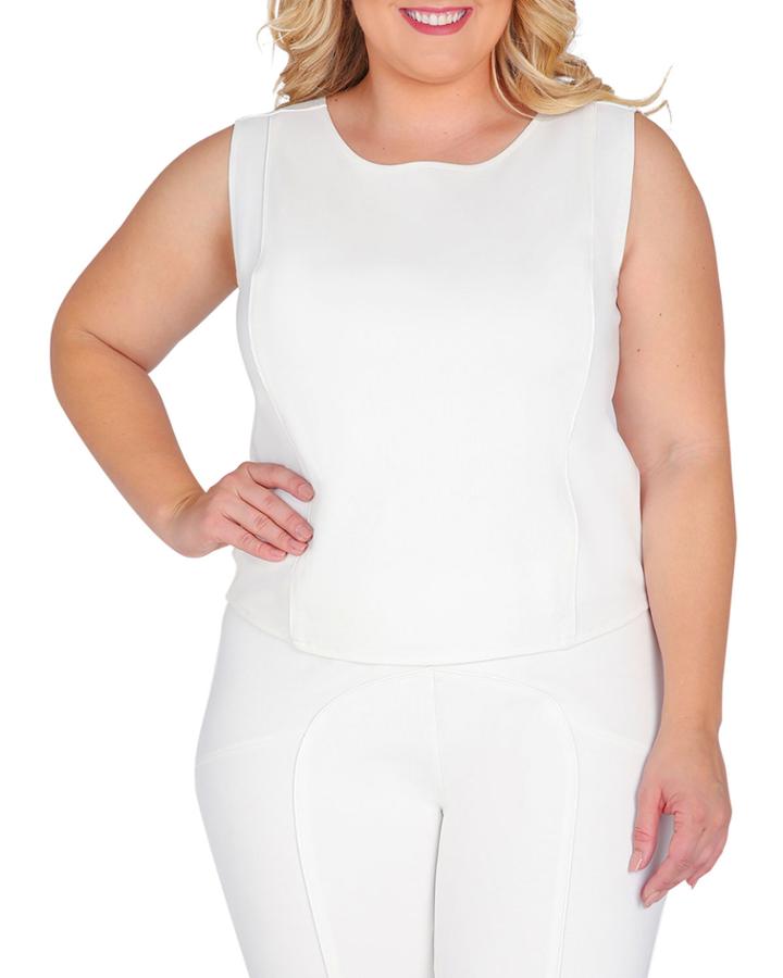 Plus Size Billy Ponte Sleeveless Skimmer Crop Top