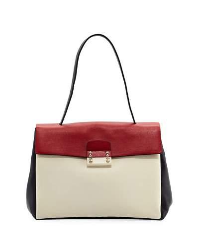 Colorblock Medium Top-handle Bag
