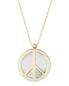 14k Mother-of-pearl Peace Pendant Necklace